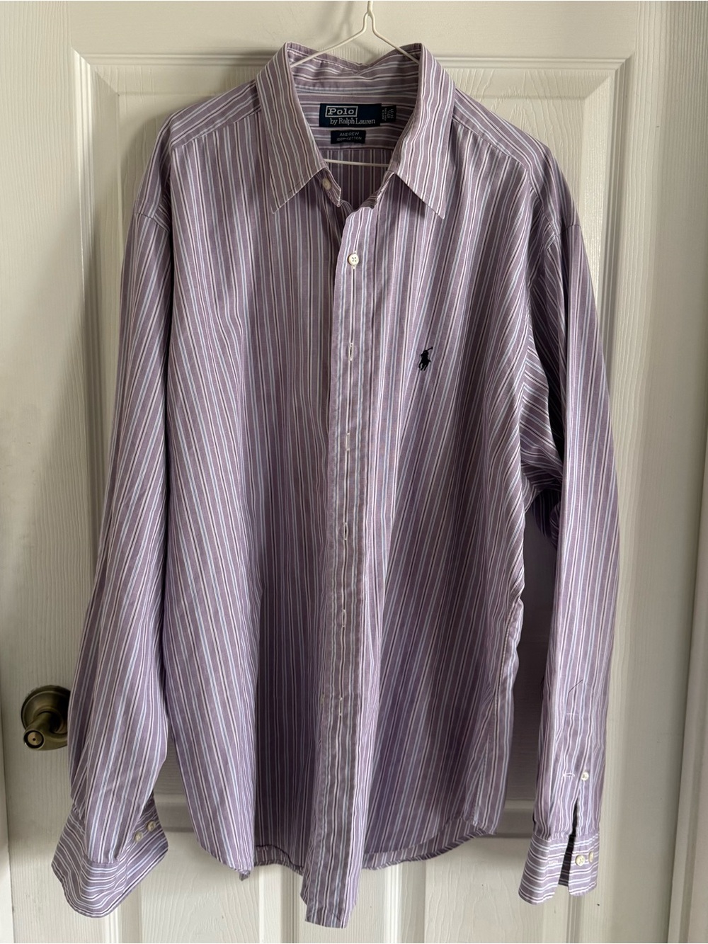 Vintage - Burgundy and Blue Striped Ralph Lauren Button Down - Picture 2 of 5